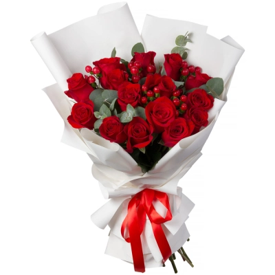 Букет «История любви» – 15 красных роз для вашей прекрасной истории Вытегра Вологодская область