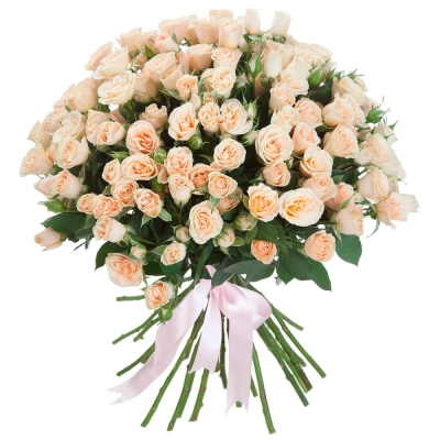 Нежный букет из персиковых кустовых роз – воплощение изысканности Вытегра Вологодская область