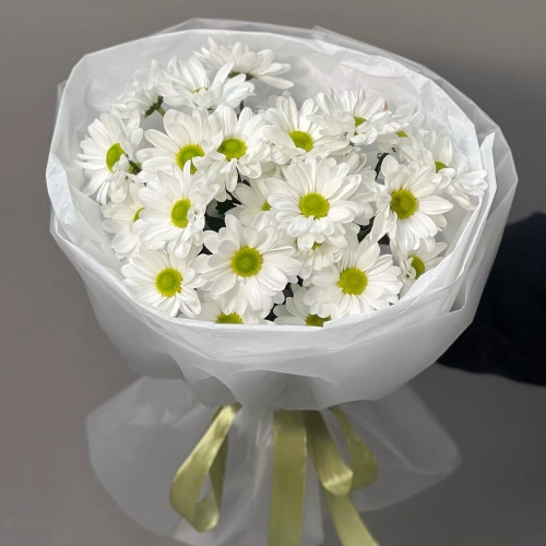 Букет «Ромашковый» – нежные белые хризантемы в деревенском стиле Вытегра Вологодская область
