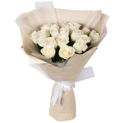 Букет «Эйфория» из 19 белых роз — символ чистой светлой любви Вытегра Вологодская область