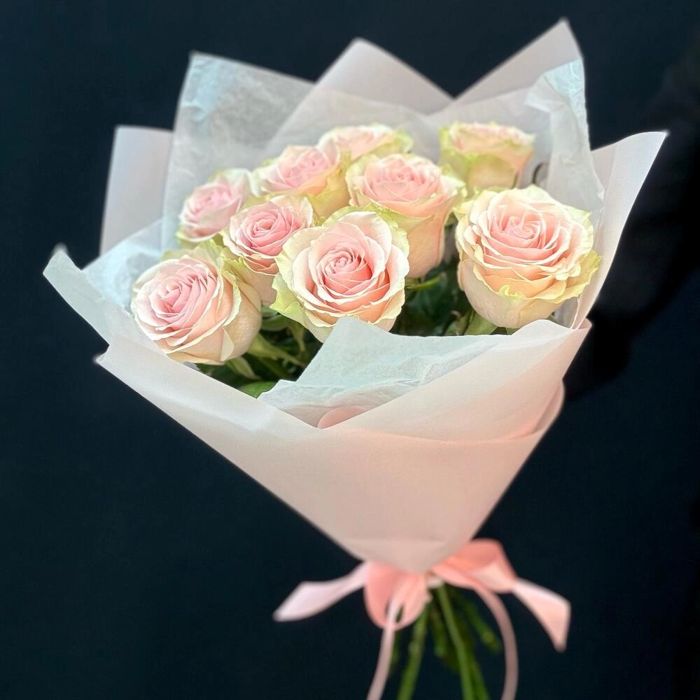 Букет из 9 розовых роз – нежность в каждом лепестке Вытегра Вологодская область