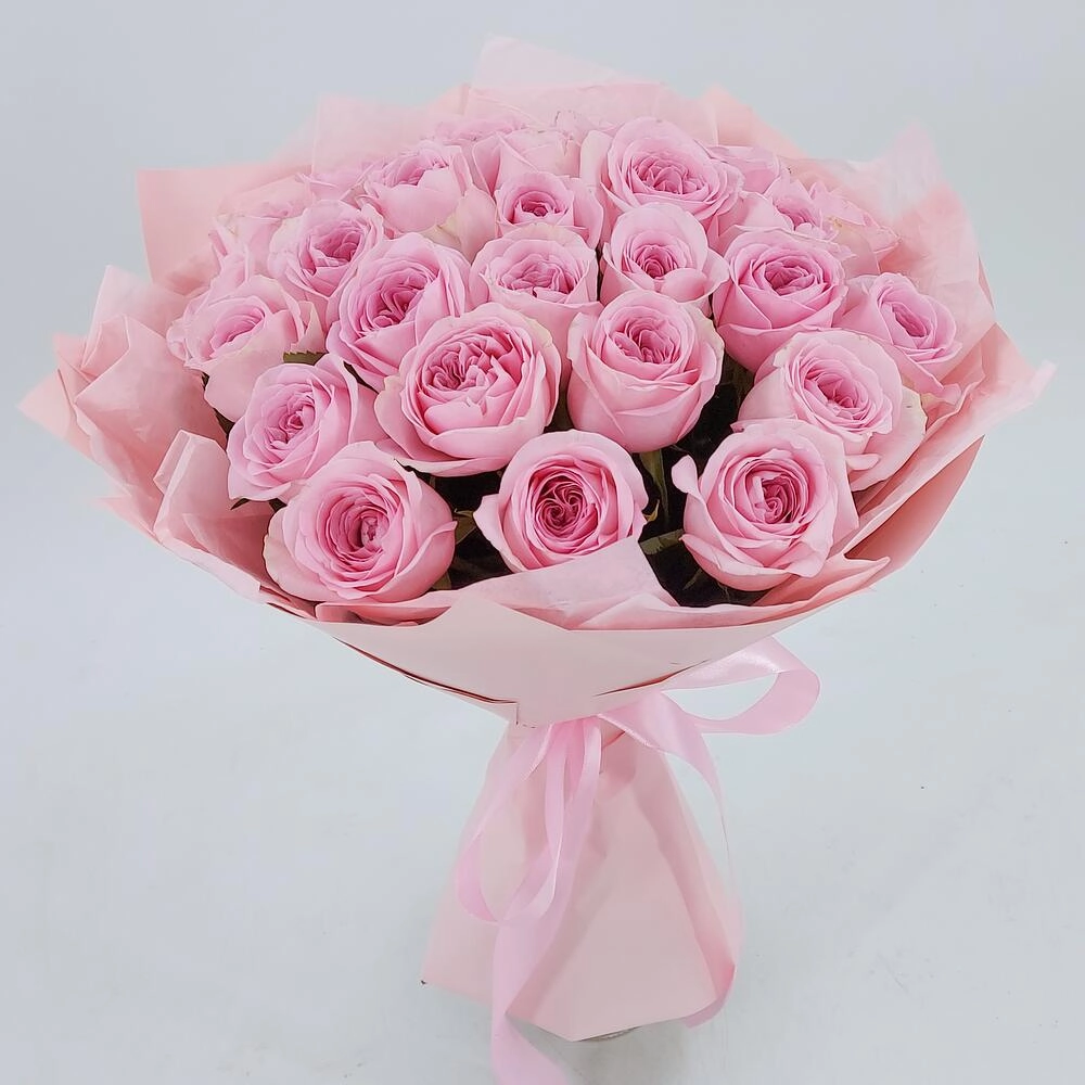 Букет из нежно-розовых роз – элегантность в каждом лепестке Вытегра Вологодская область