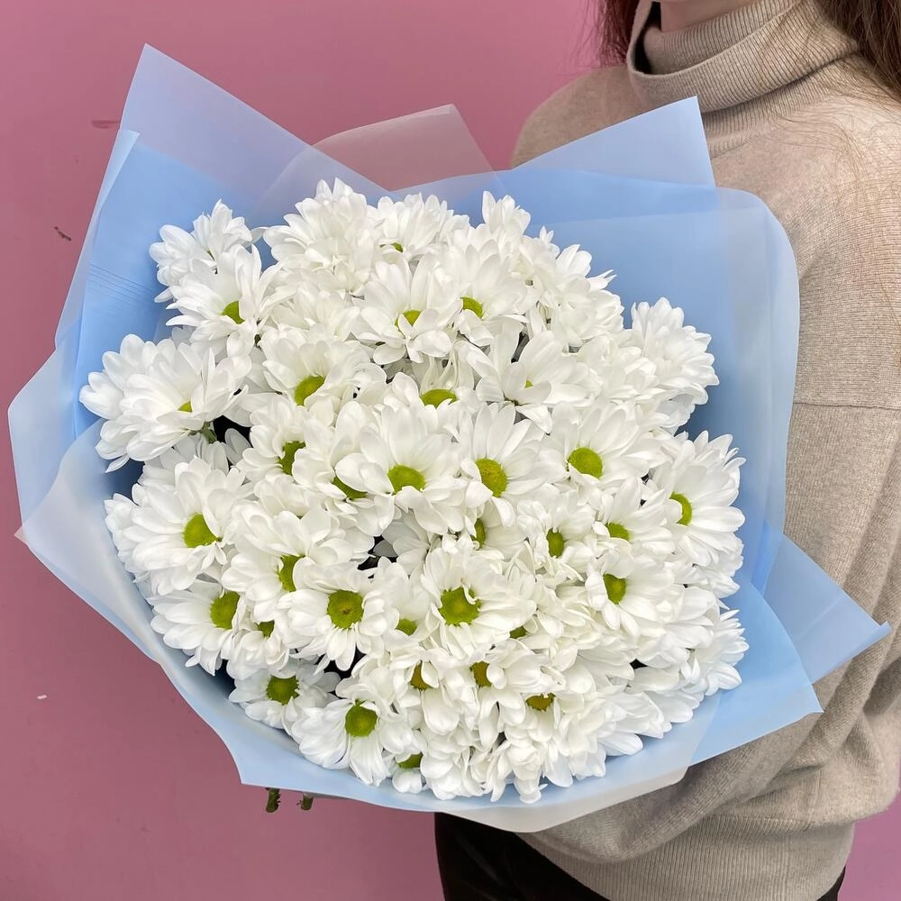 Букет «Ромашковое поле» – свежесть белых хризантем Вытегра Вологодская область