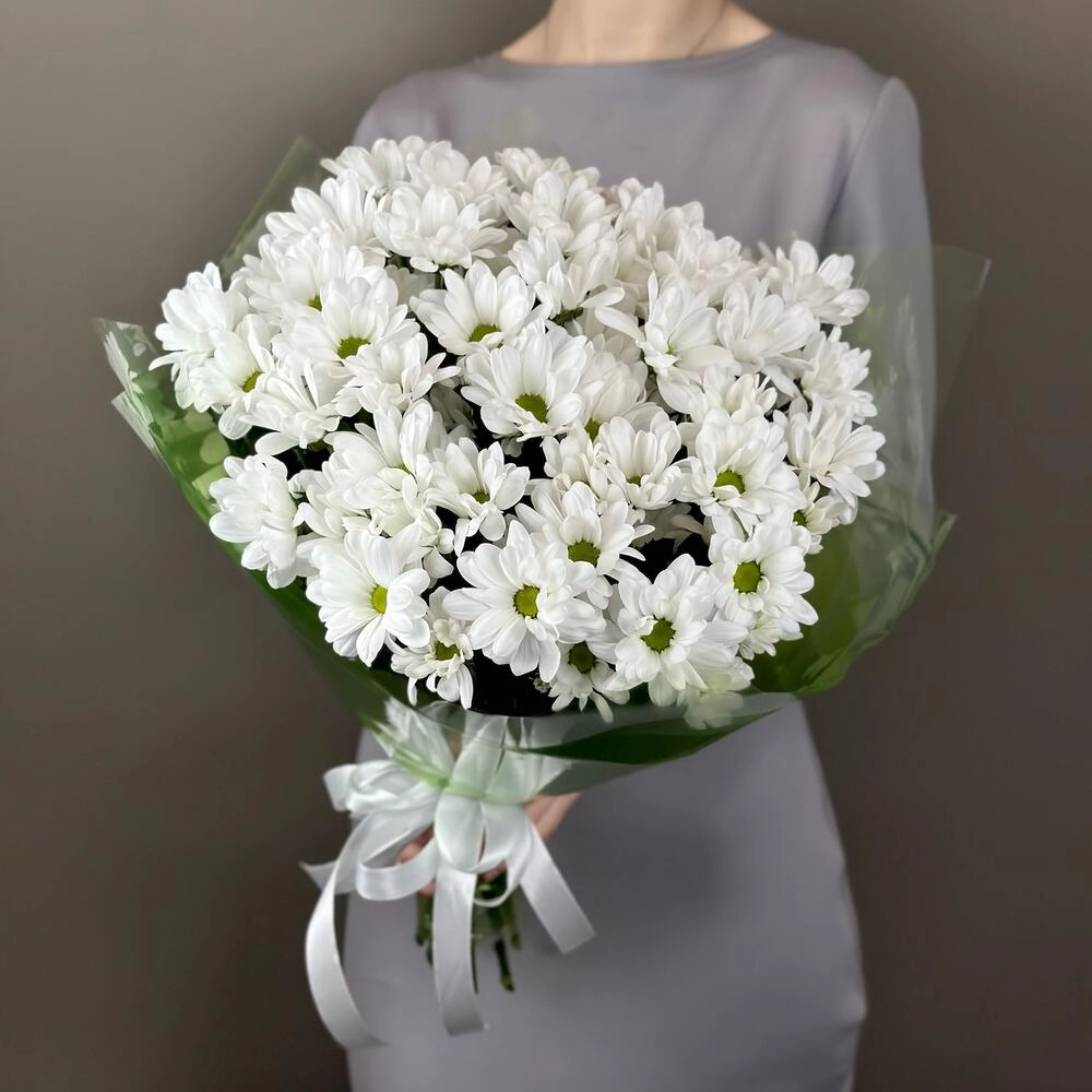 Букет «Мечты о лете» – свежесть белых хризантем Вытегра Вологодская область