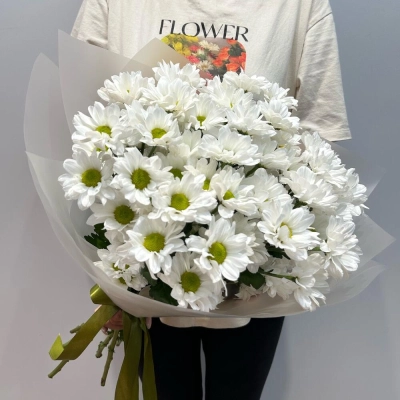 Букет «Летнее настроение» – свежесть белых хризантем Вытегра Вологодская область
