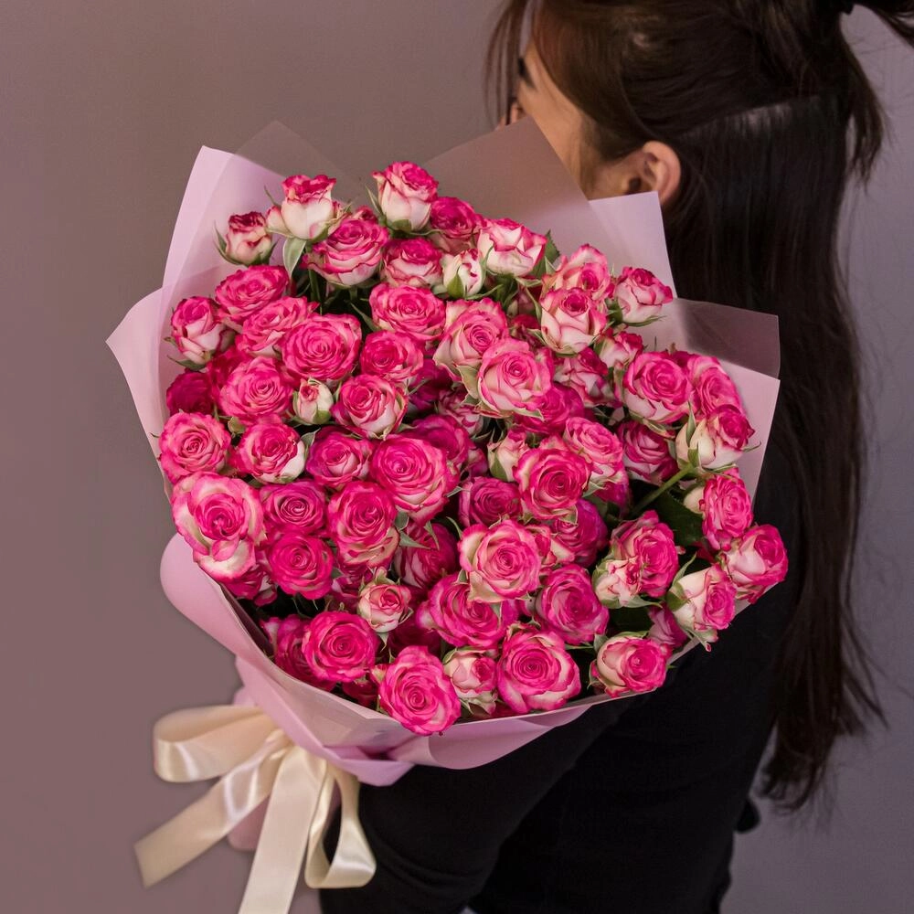 Букет «Розовый бум» – пышные кустовые розы в нежно-розовых тонах Вытегра Вологодская область