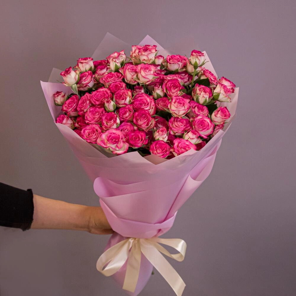 Букет «Розовый бум» – пышные кустовые розы в нежно-розовых тонах Вытегра Вологодская область