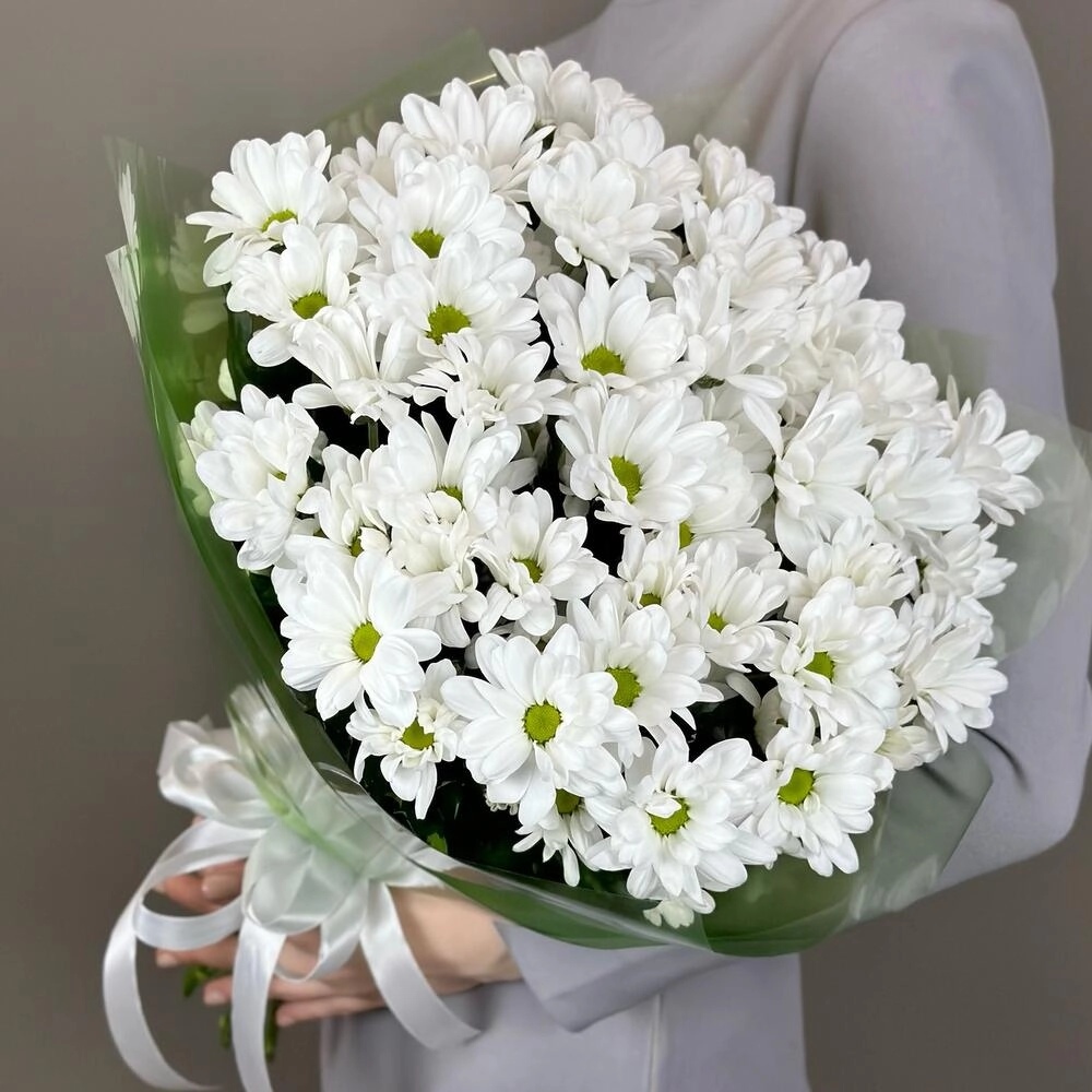 Букет «Мечты о лете» – свежесть белых хризантем Вытегра Вологодская область