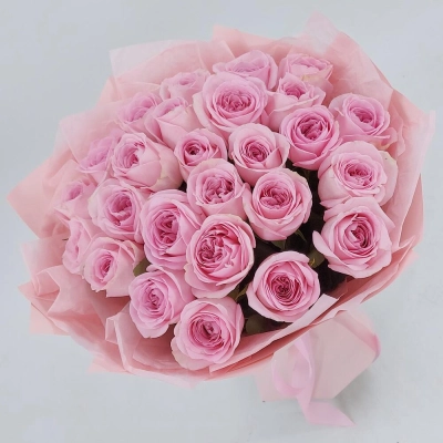 Букет из нежно-розовых роз – элегантность в каждом лепестке Вытегра Вологодская область