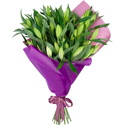 Изысканный букет из 15 свежих лилий – королевский подарок Вытегра Вологодская область