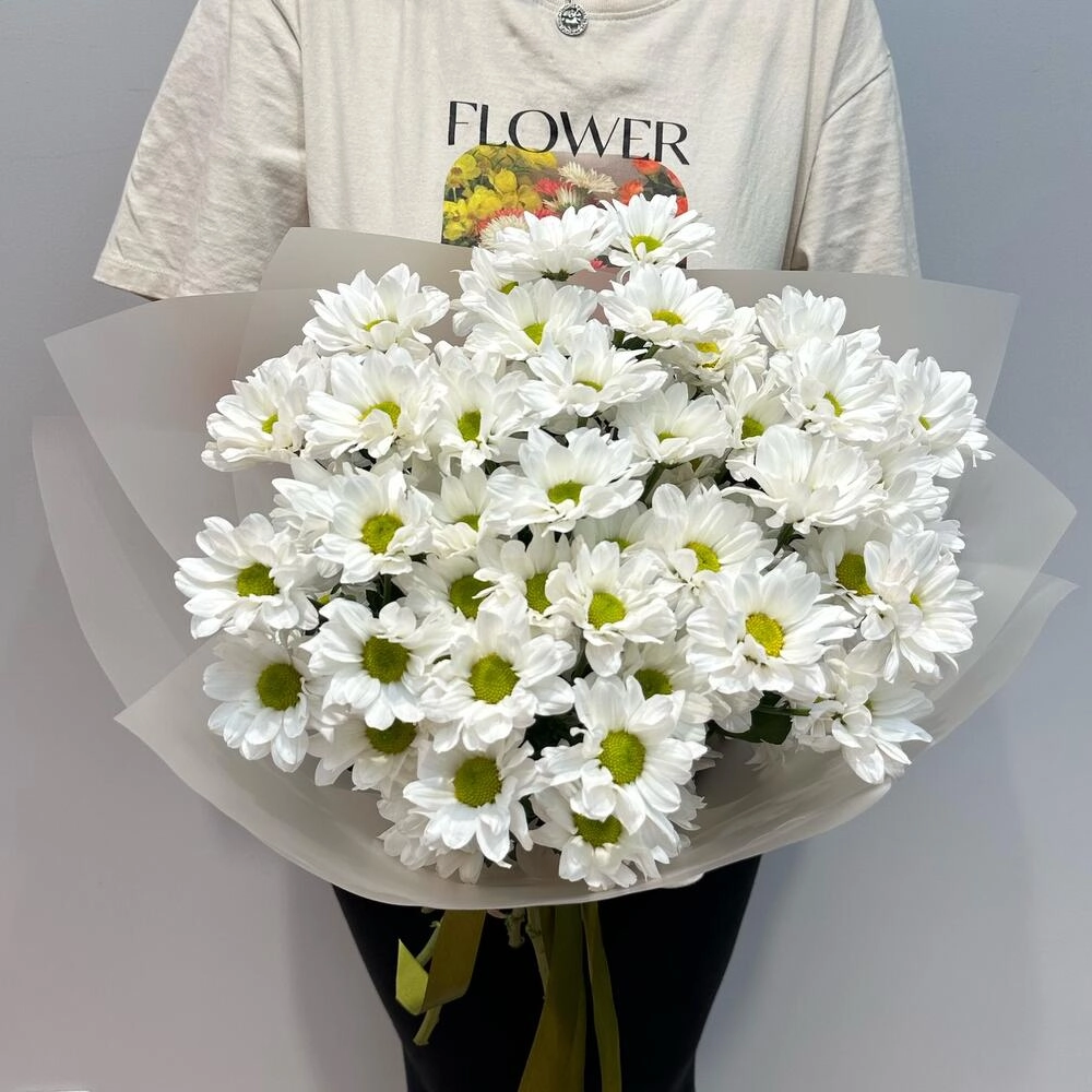 Букет «Летнее настроение» – свежесть белых хризантем Вытегра Вологодская область