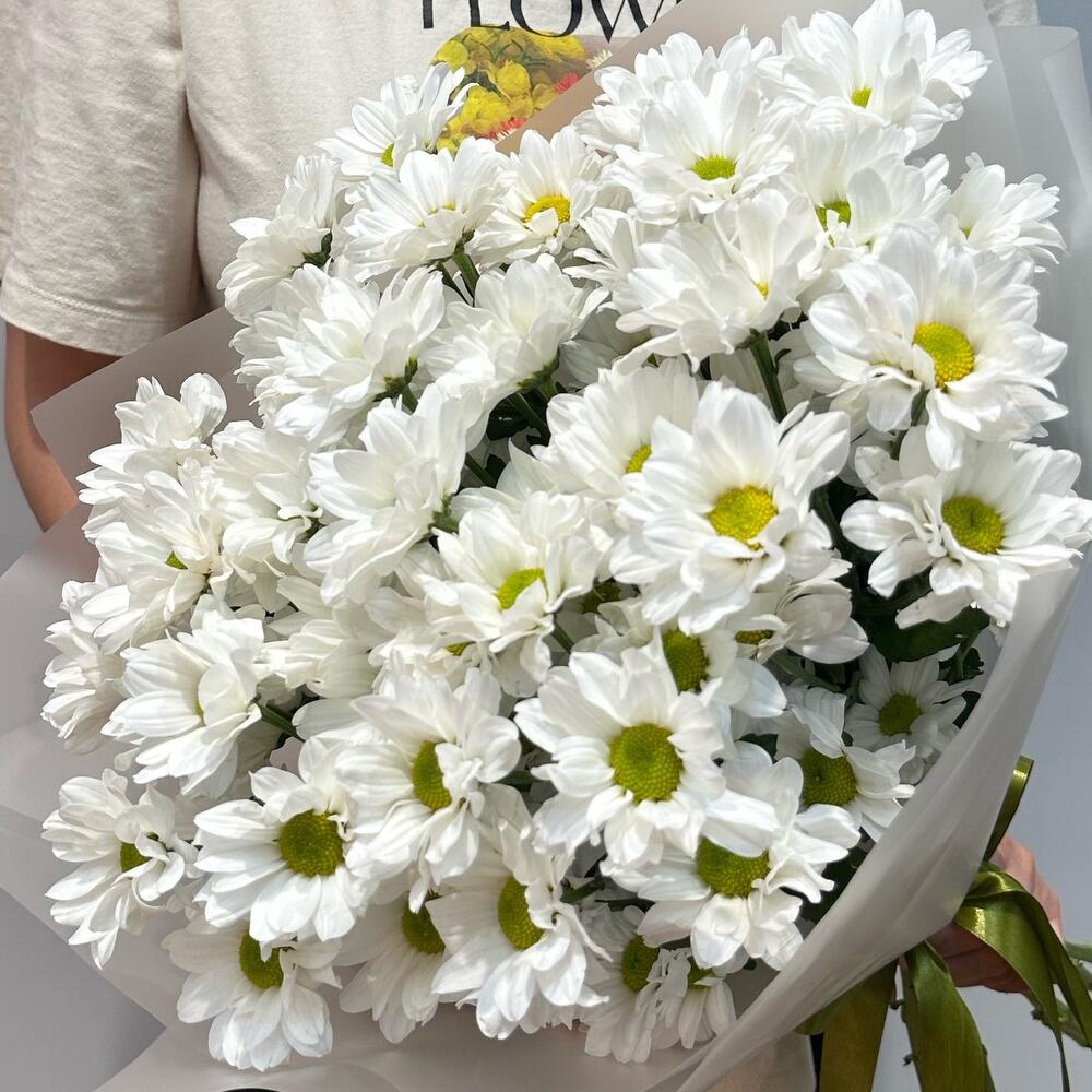 Букет «Летнее настроение» – свежесть белых хризантем Вытегра Вологодская область