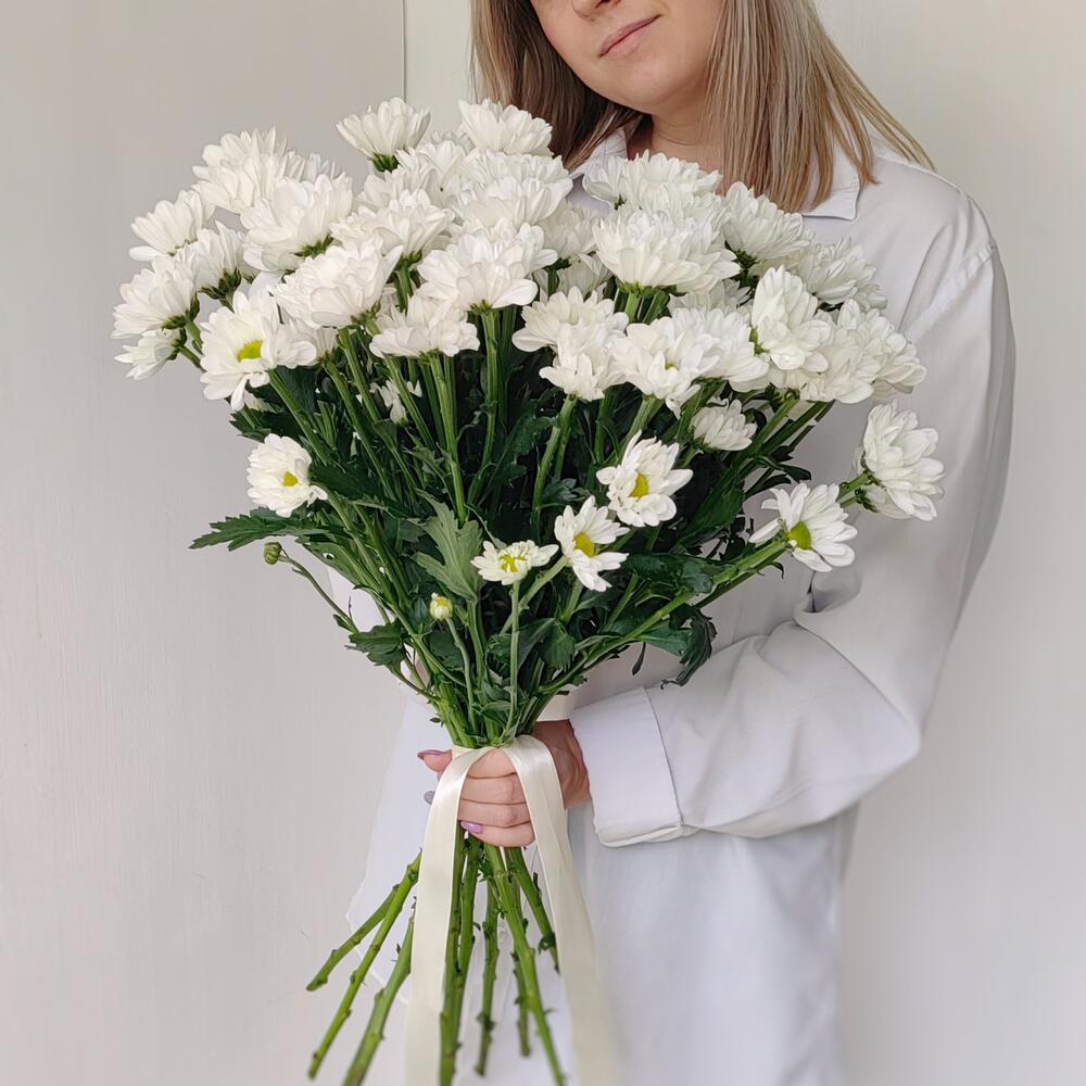 Букет «Ромашка» — свежесть белых хризантем в деревенском стиле Вытегра Вологодская область