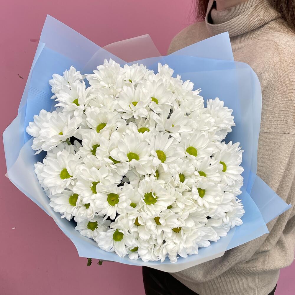 Букет «Ромашковое поле» – свежесть белых хризантем Вытегра Вологодская область