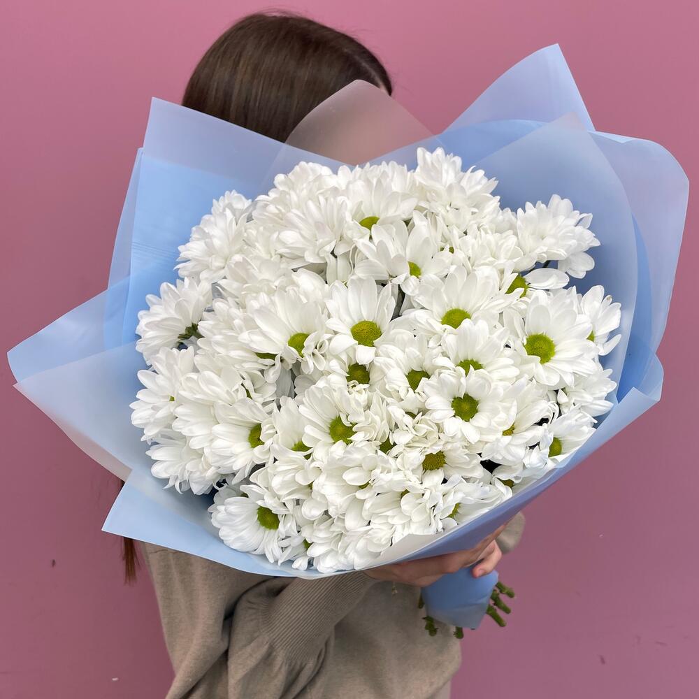 Букет «Ромашковое поле» – свежесть белых хризантем Вытегра Вологодская область