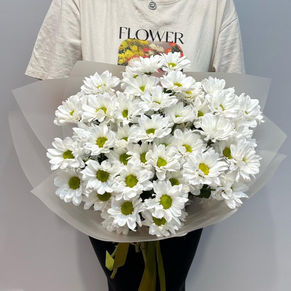 Букет «Летнее настроение» – свежесть белых хризантем Вытегра Вологодская область
